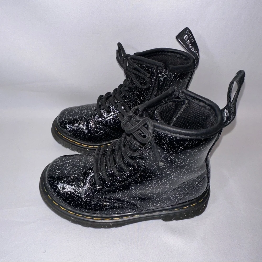 Dr. Martens Toddler 1460 Cosmic Glitter Lace Up Boot Black Size 8